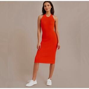 NEW MODERN CITIZEN Ally Dress Size Small Ribbed Red Rib Twist Neck NWOT Classic